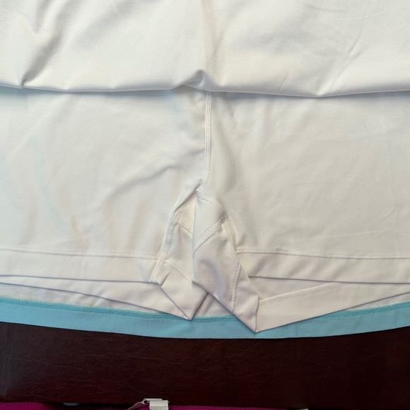 Nike White Tennis/pickle ball skirt with light blue trim. Size L - Picture 2 of 5